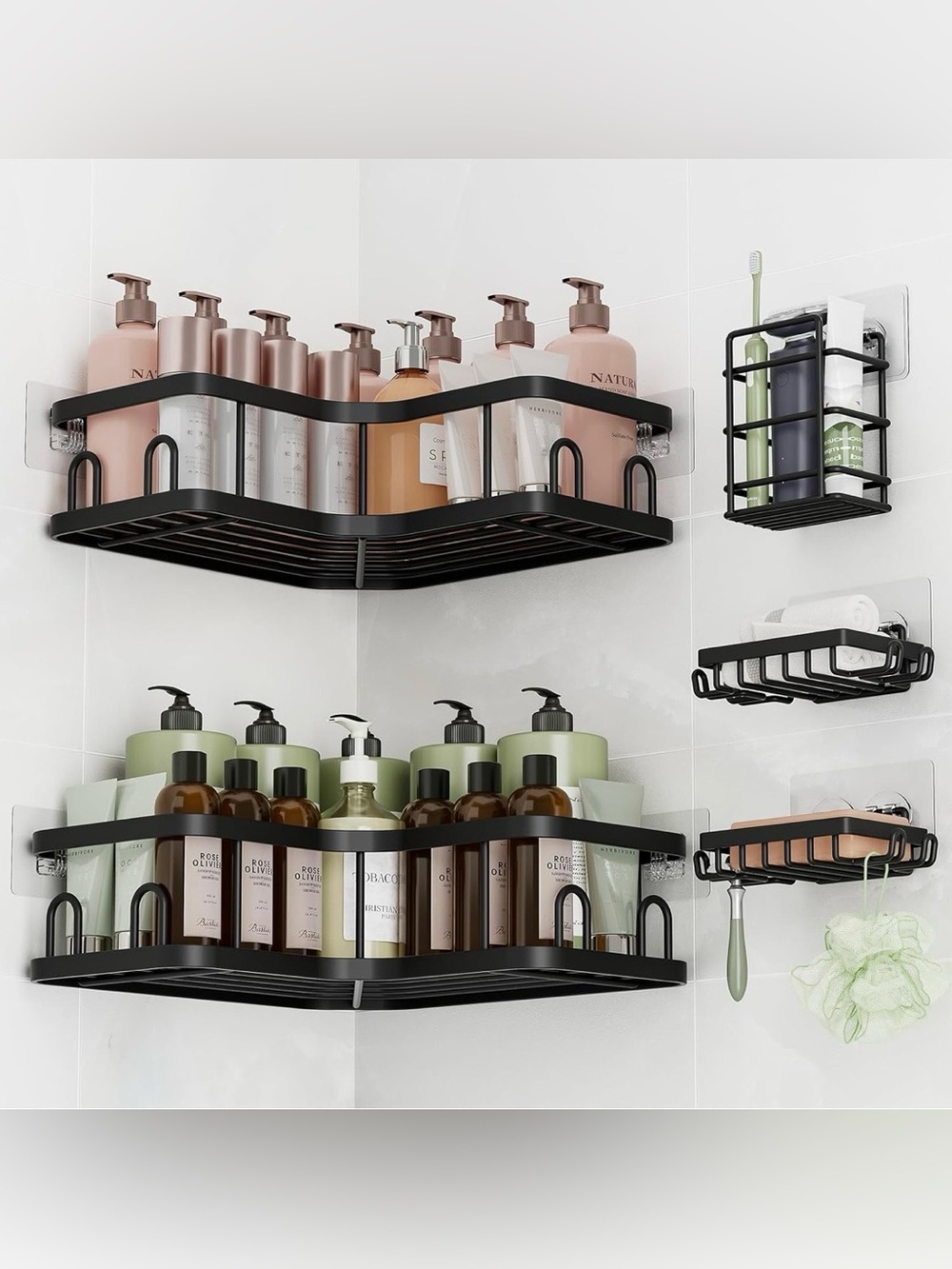 Veken Corner Shower Caddy 5-Pack